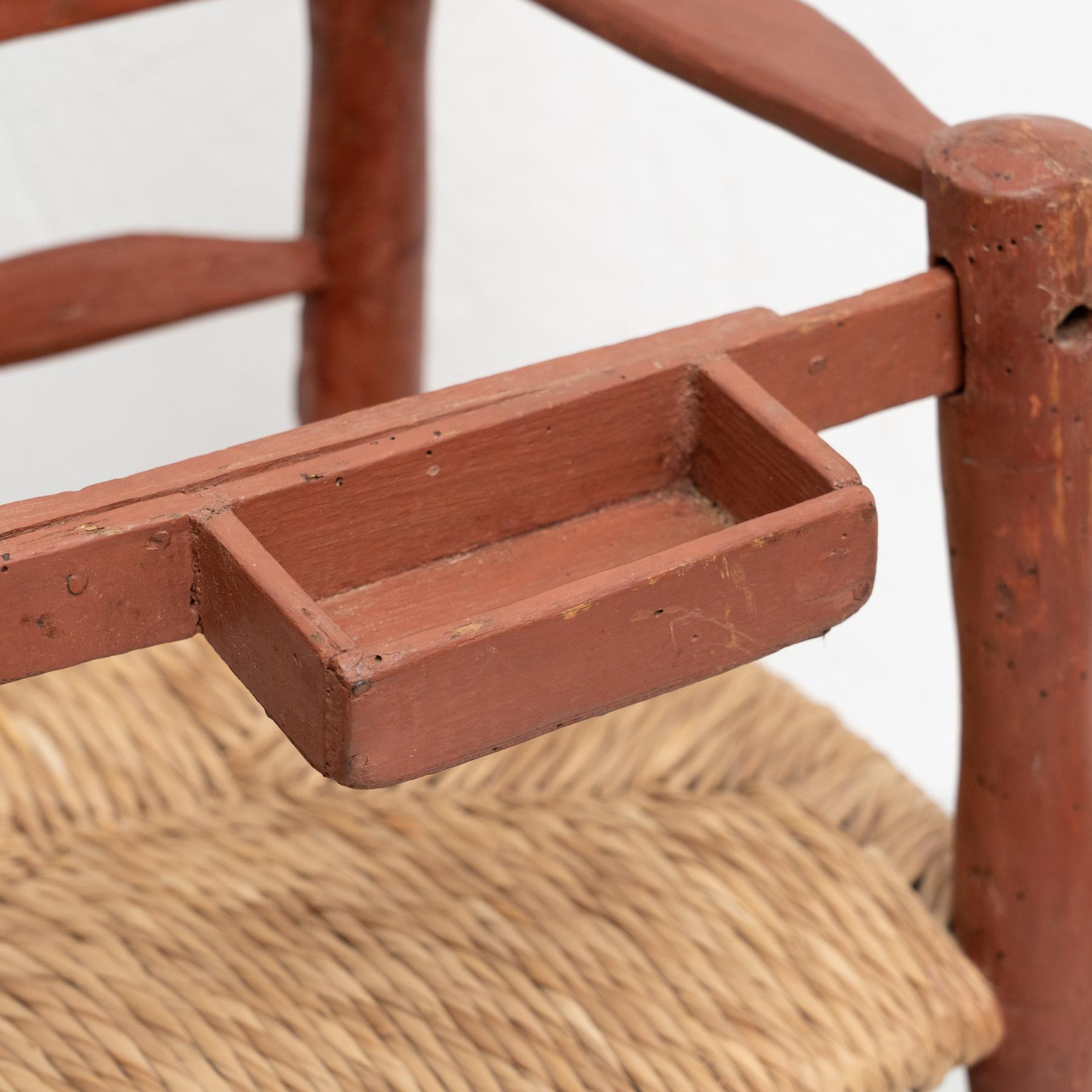 Wood and Rattan Children Chairs, circa 1960 3