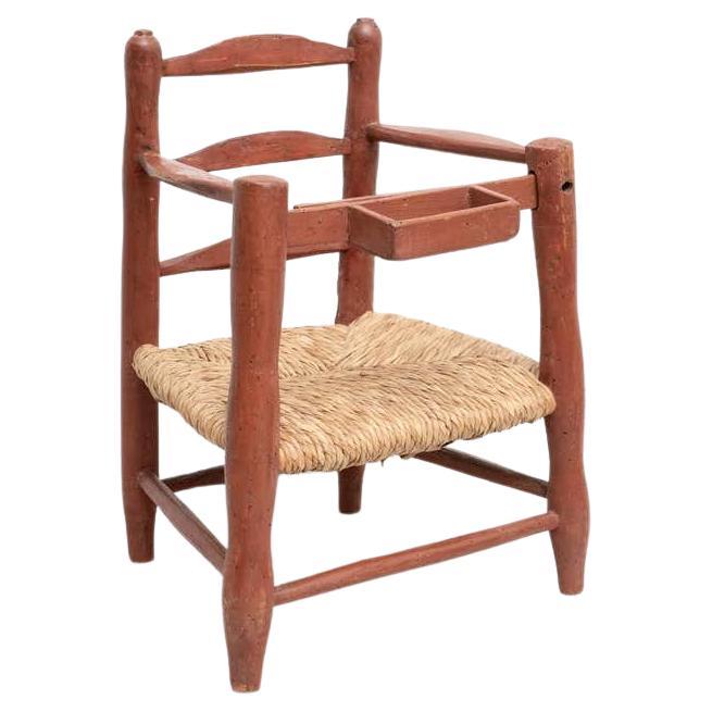 Wood and Rattan Children Chairs, circa 1960