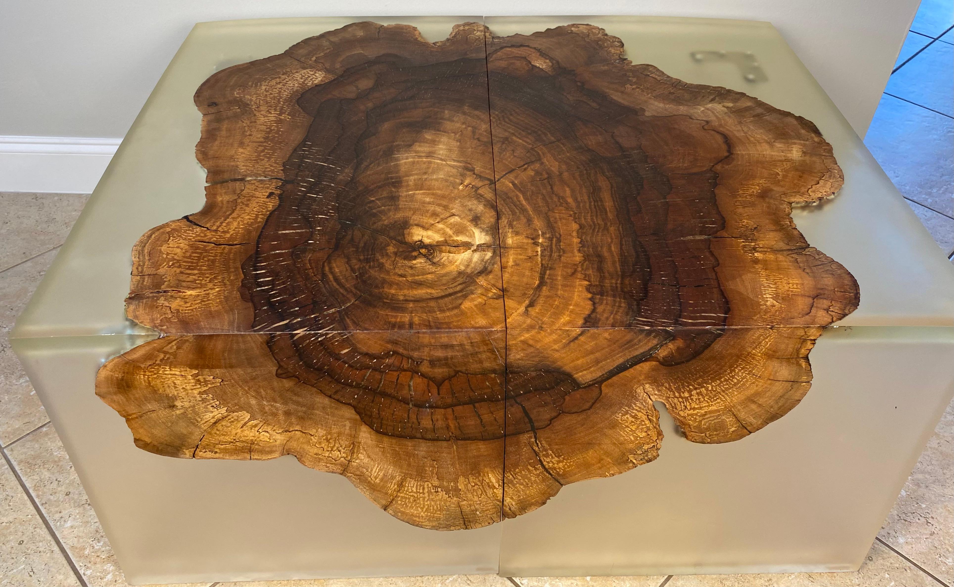 Ein Paar Mid Century End Tables Wood and Resin Cantilevered oder ein Couchtisch (Organische Moderne) im Angebot