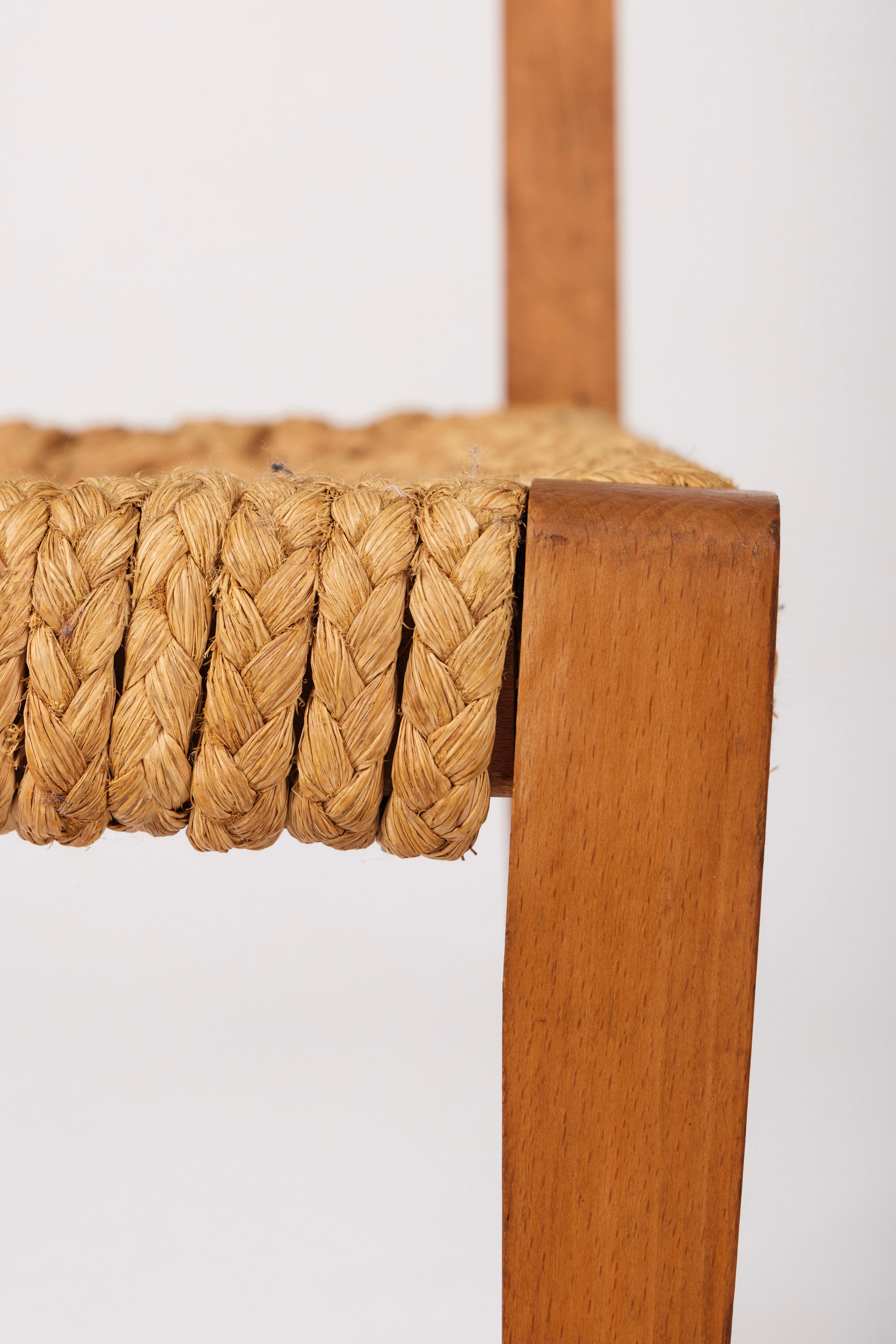 Wood and rope chair by Audoux & Minet 6