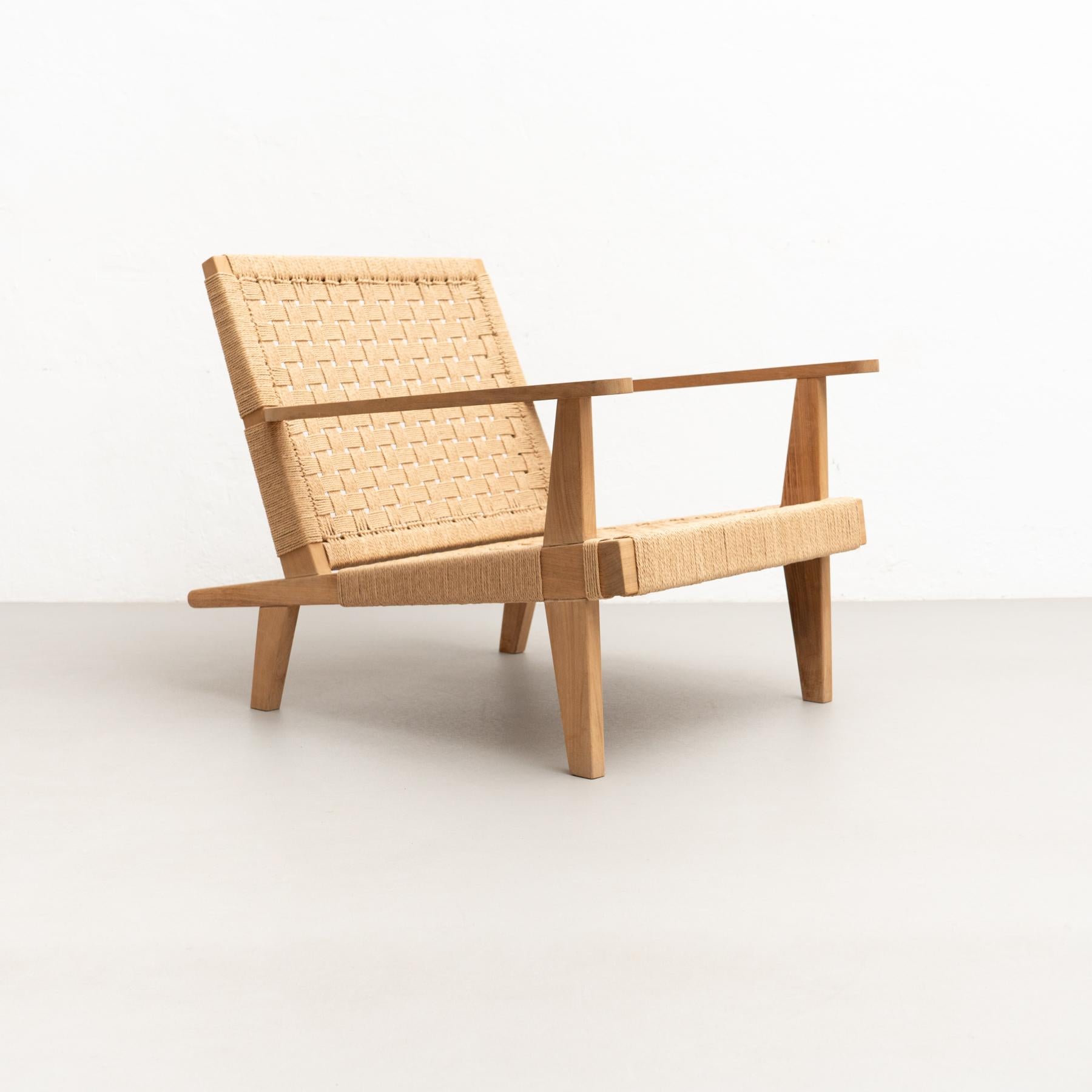 Wood and Rope Easy Armchair after Clara Porset 6