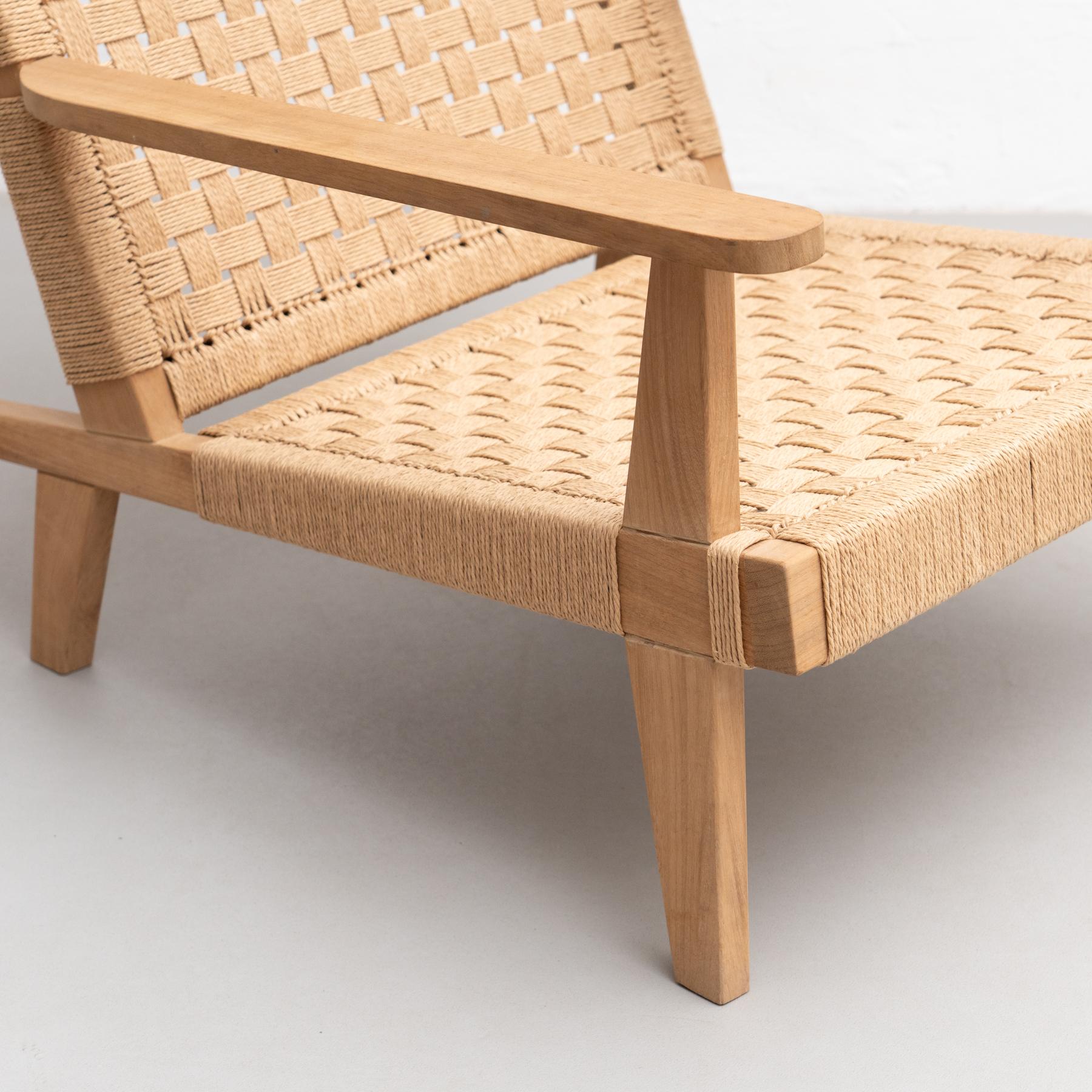 Wood and Rope Easy Armchair after Clara Porset 8