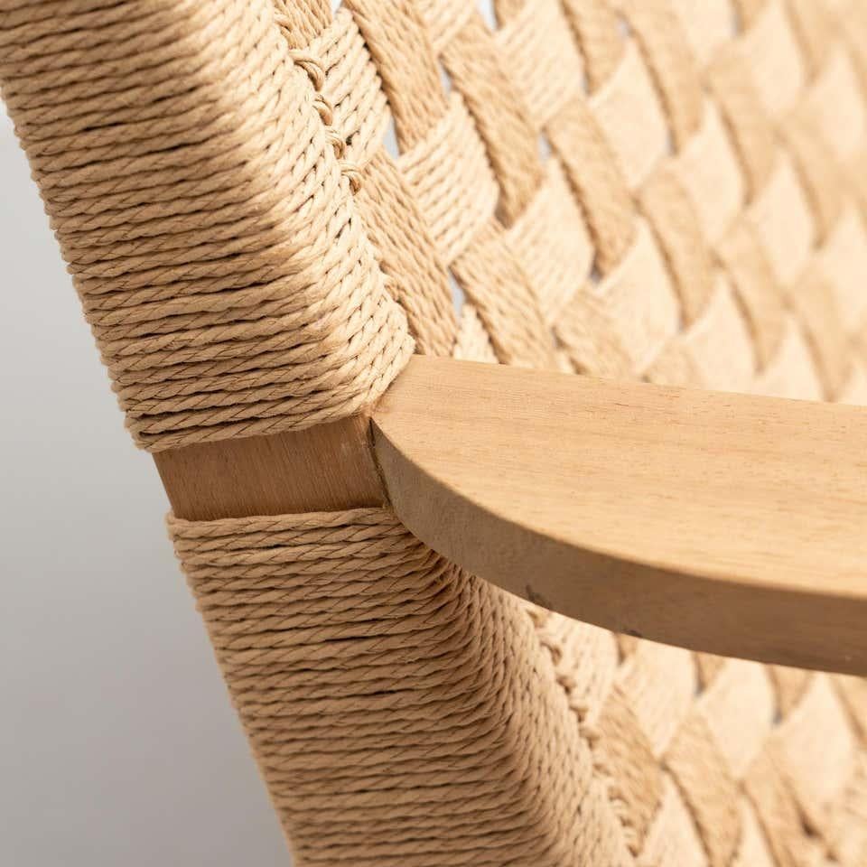 Sessel aus Holz und Seil nach Clara Porset im Angebot 10
