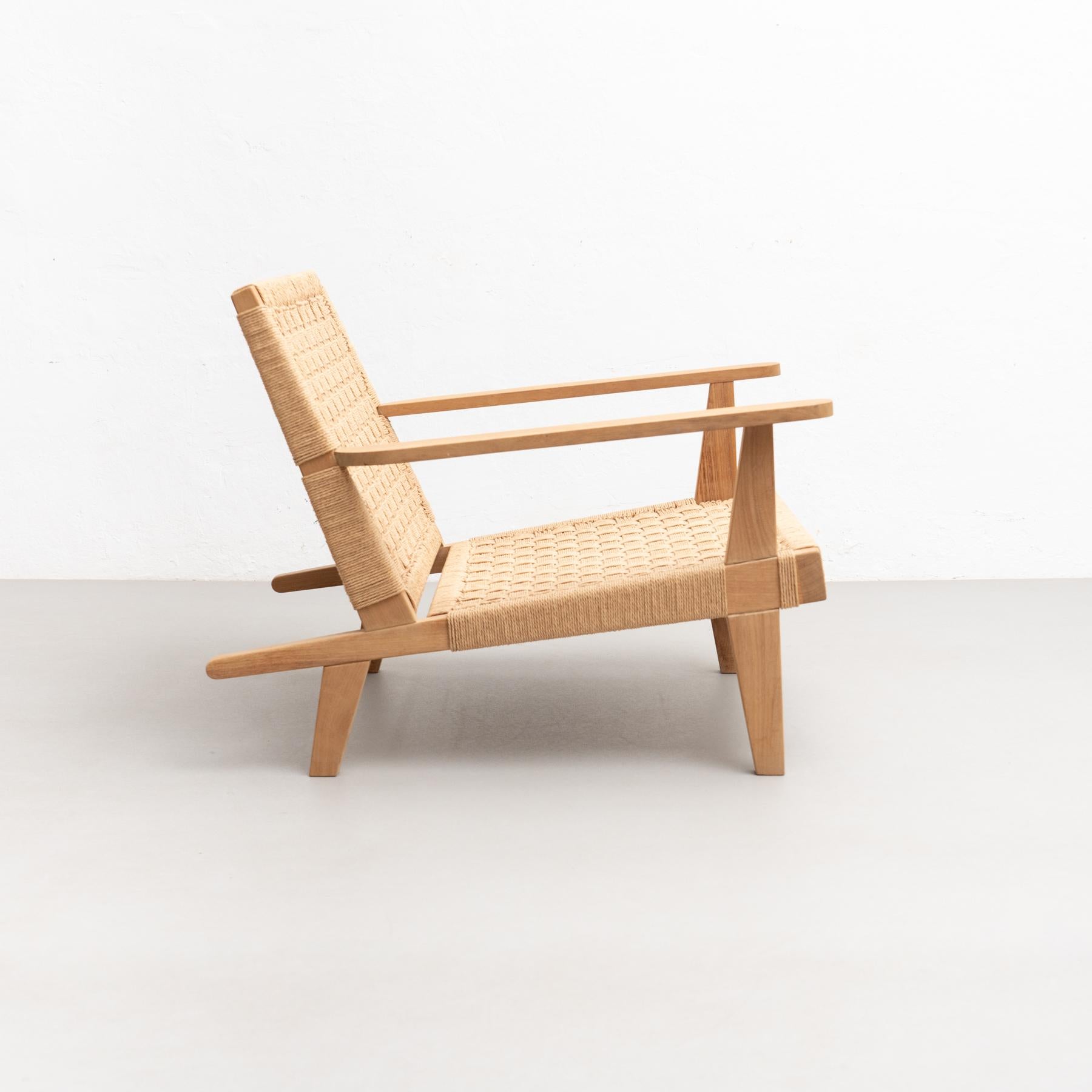 Wood and Rope Easy Armchair after Clara Porset 11