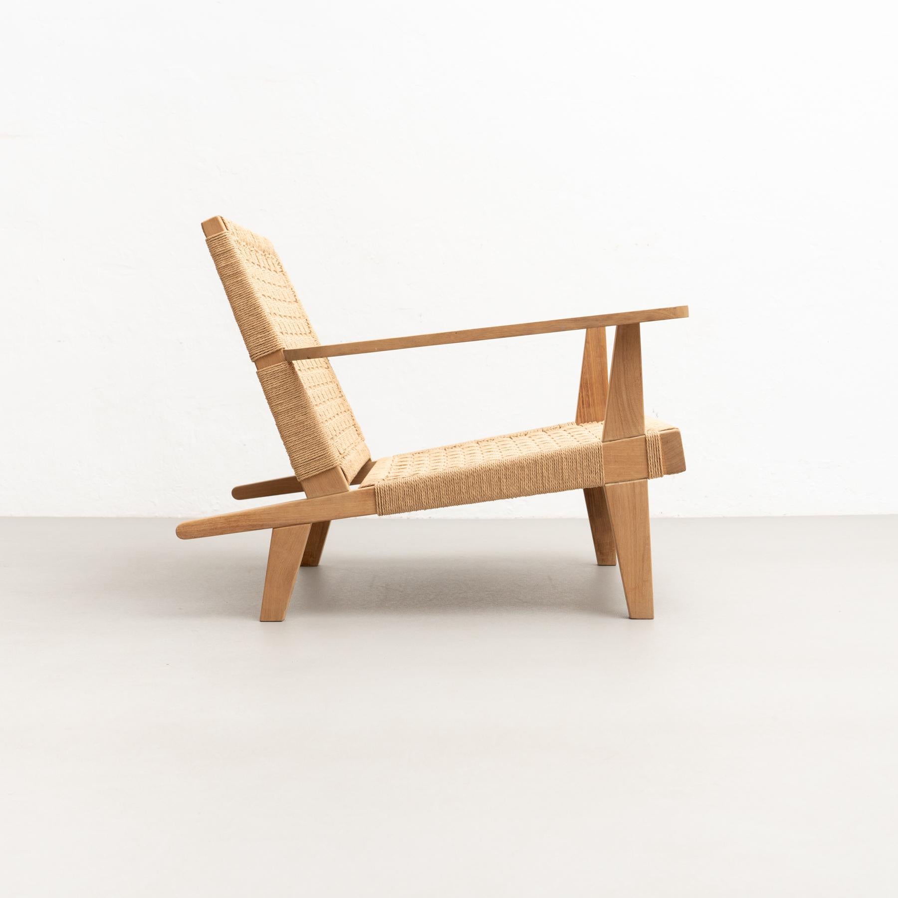 Wood and Rope Easy Armchair after Clara Porset 12