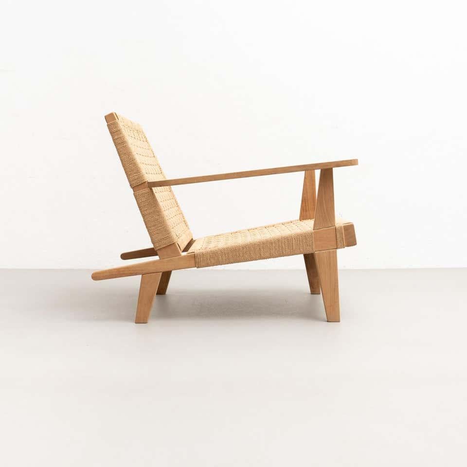 Wood and Rope Easy Armchair after Clara Porset For Sale 11
