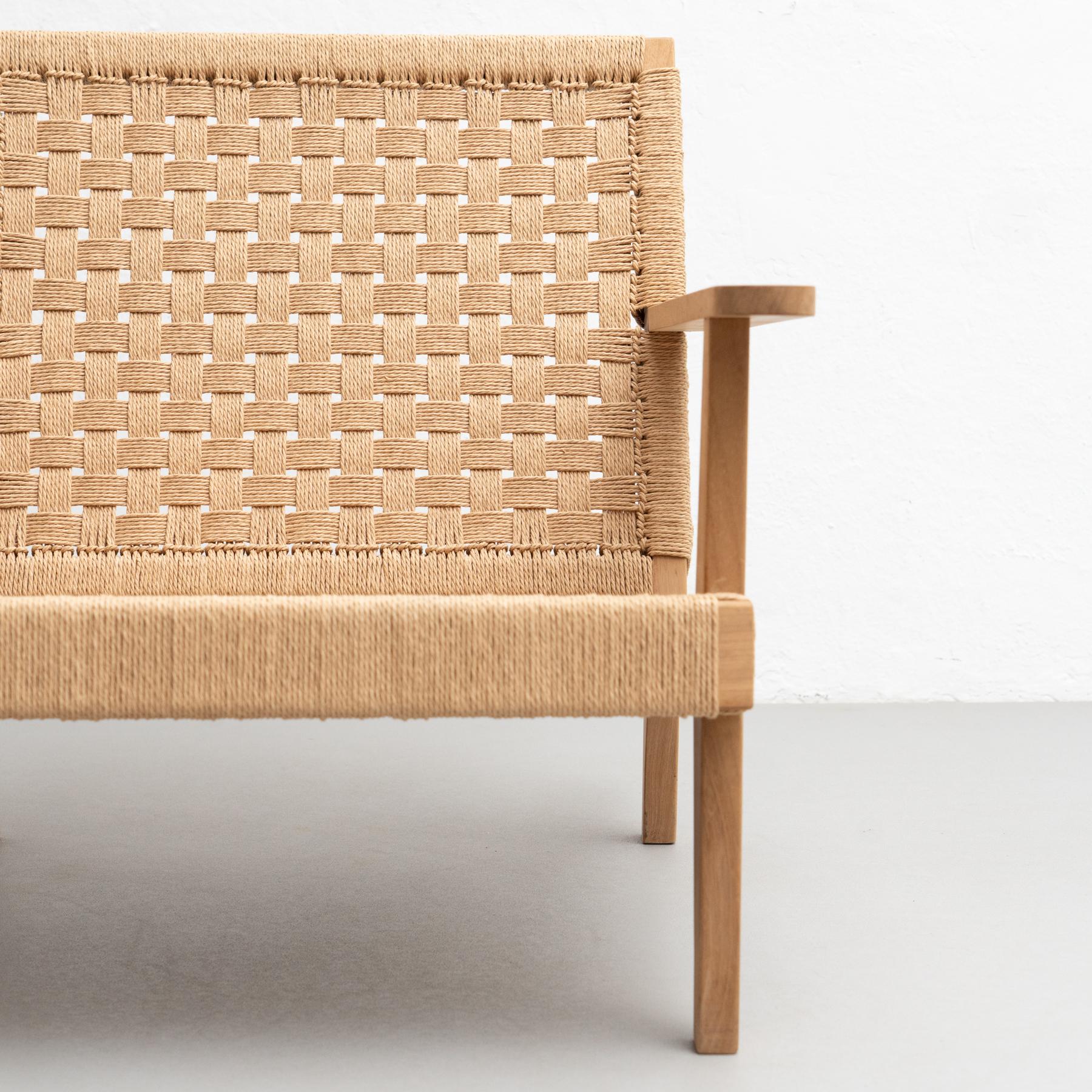 Wood and Rope Easy Armchair after Clara Porset 2