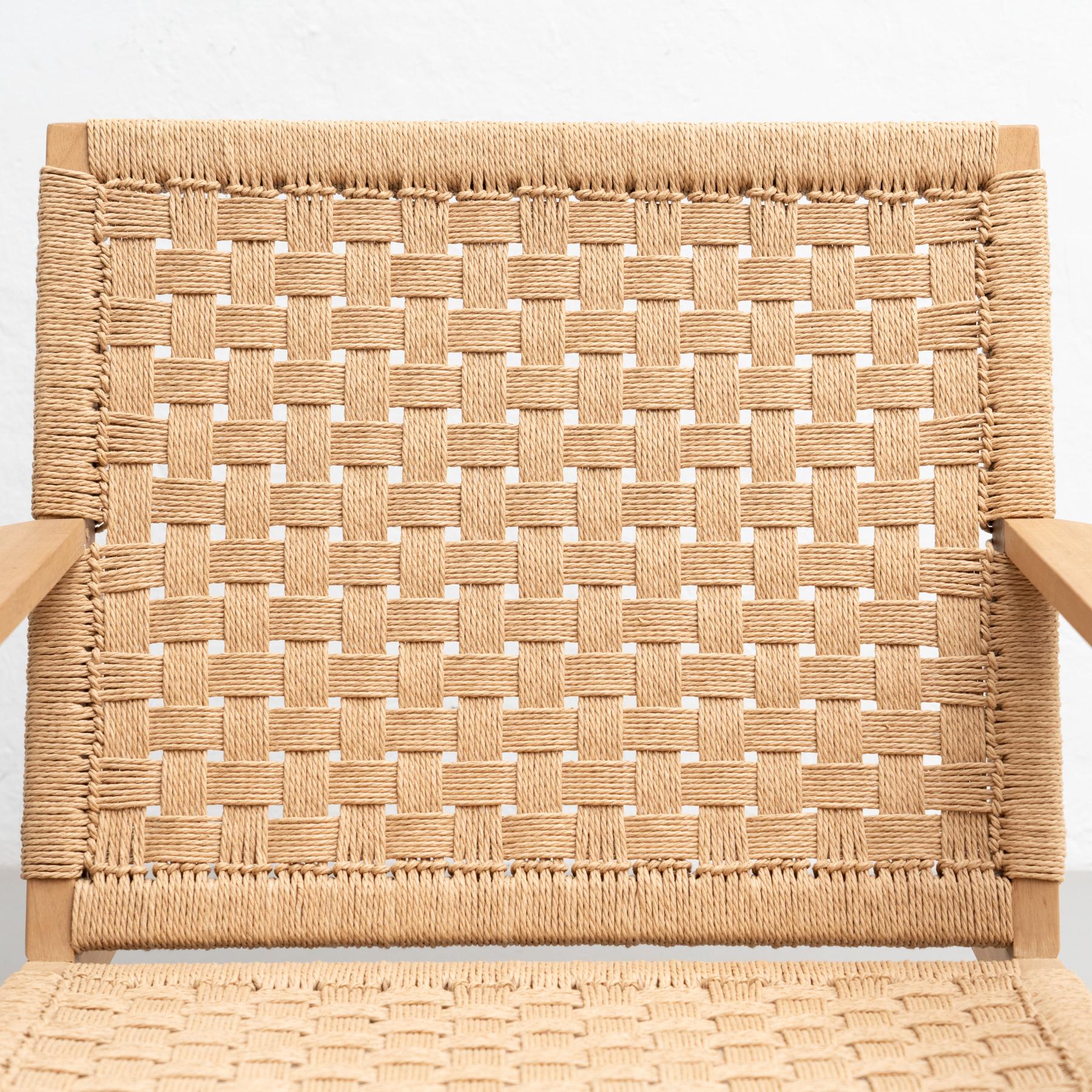 Wood and Rope Easy Armchair after Clara Porset 3
