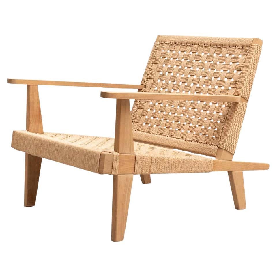 Wood and Rope Easy Armchair after Clara Porset