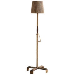 Wood and Rope French Floor Lamp
