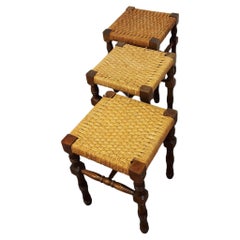 Wood and Rope Stool, 1960s 1 of 3