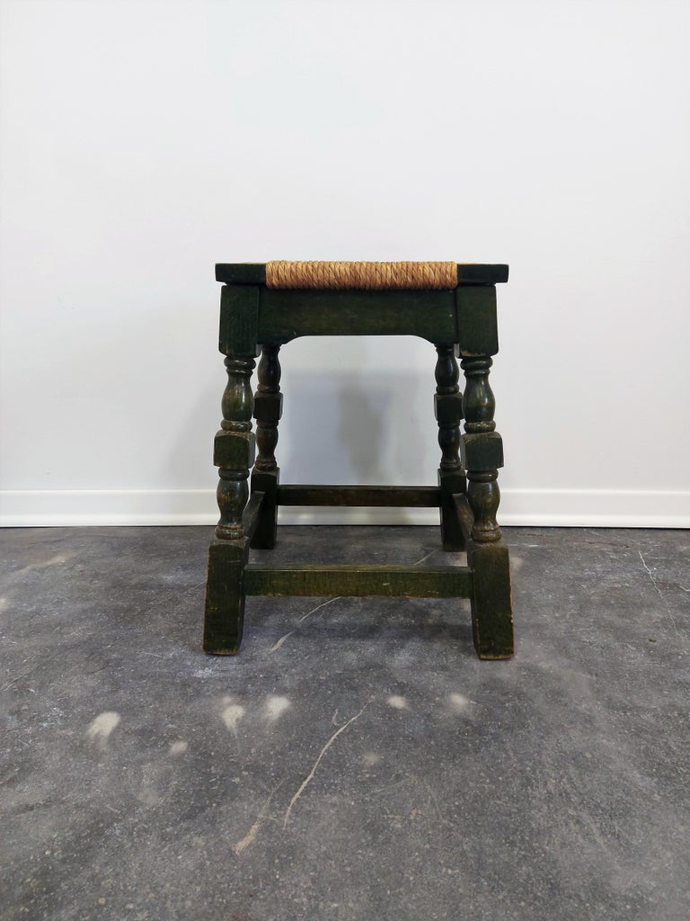 Wood and Rope Stool, 1980s For Sale at 1stDibs