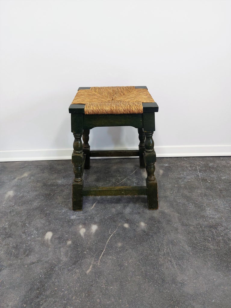 Wood and Rope Stool, 1980s For Sale at 1stDibs