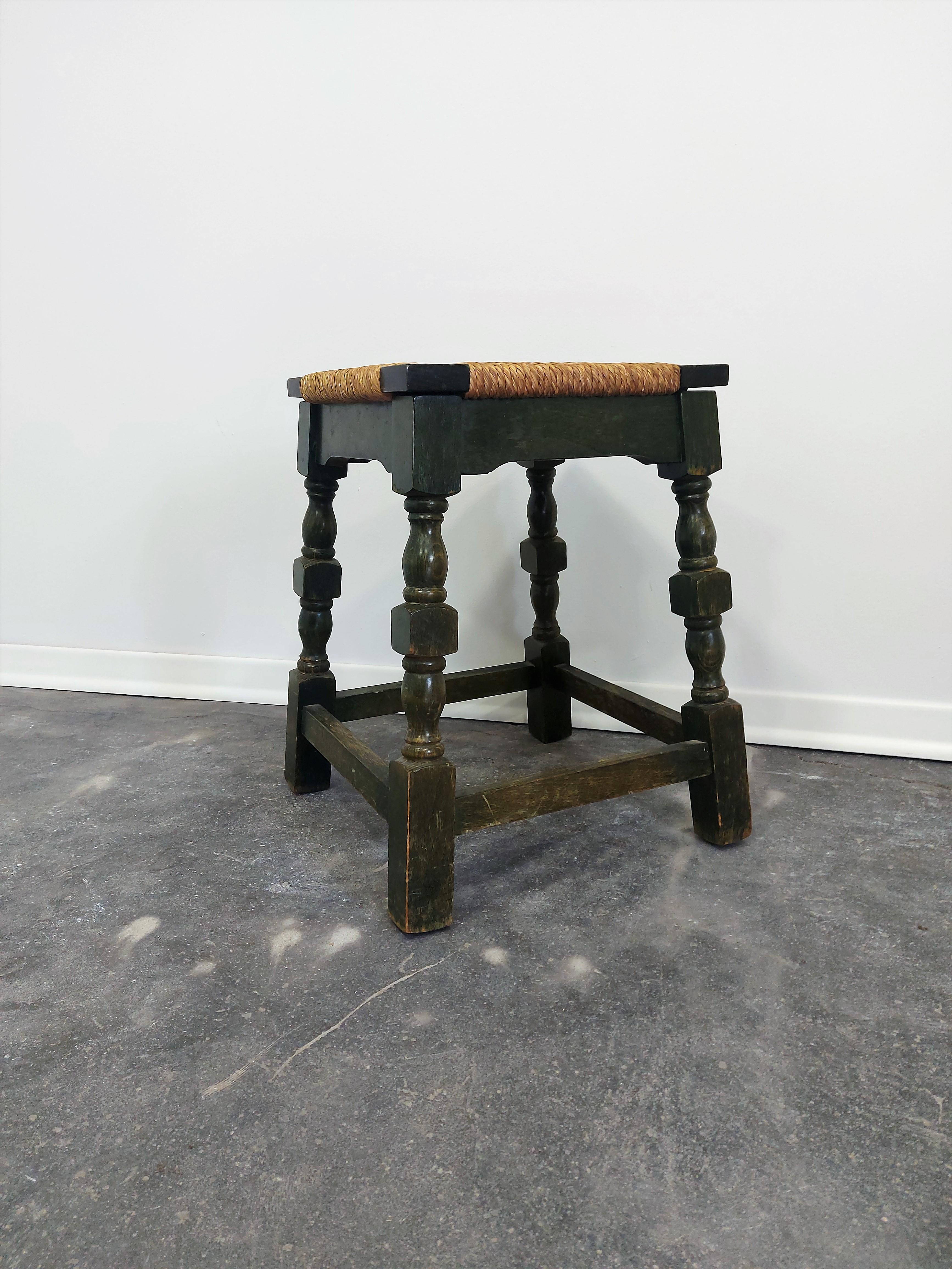 Late 20th Century Wood and Rope Stool, 1980s For Sale