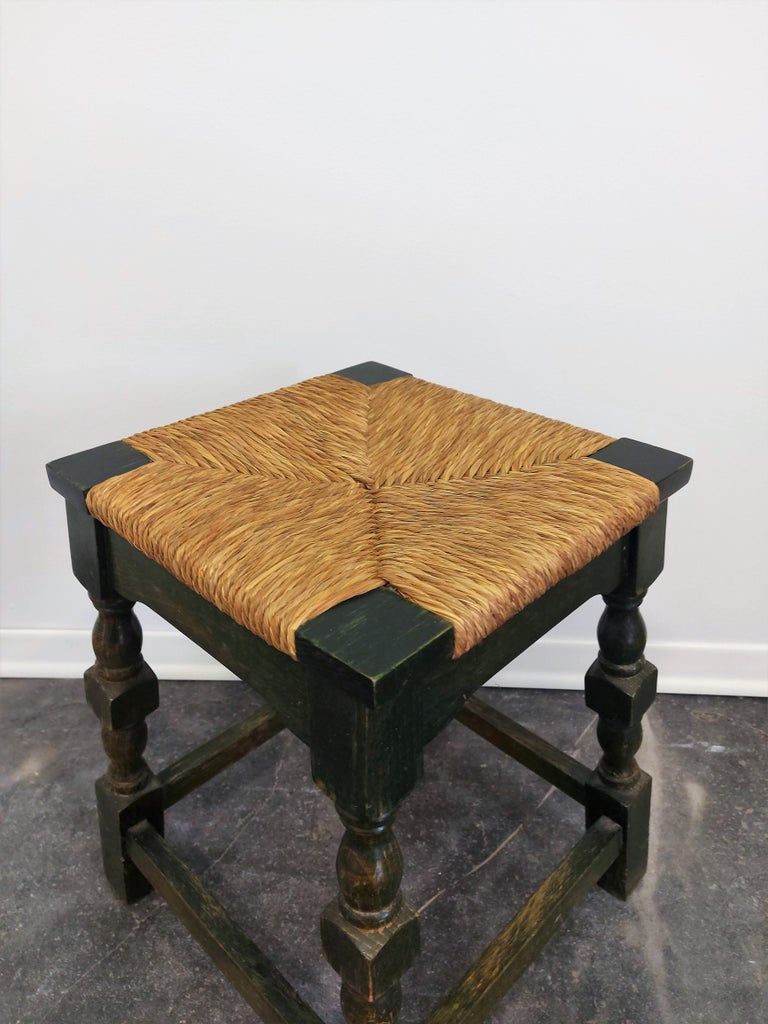 Wood and Rope Stool, 1980s For Sale at 1stDibs