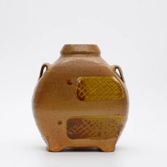 Wood and Salt Fired Fish Flask by American Potter Michael Simon