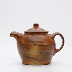 Wood and Salt Fired Teapot by American Potter Michael Simon