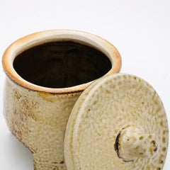 Wood and Salt Fired Tripod Box by American Potter Michael Simon