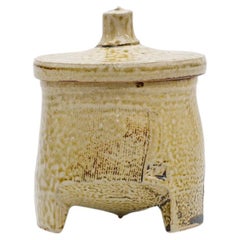 Wood and Salt Fired Tripod Box by American Potter Michael Simon