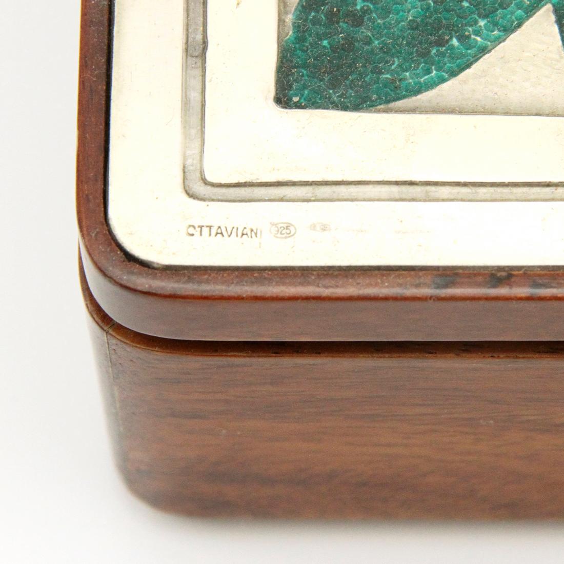 Wood and Silver Box from Ottaviani, 1970s 3