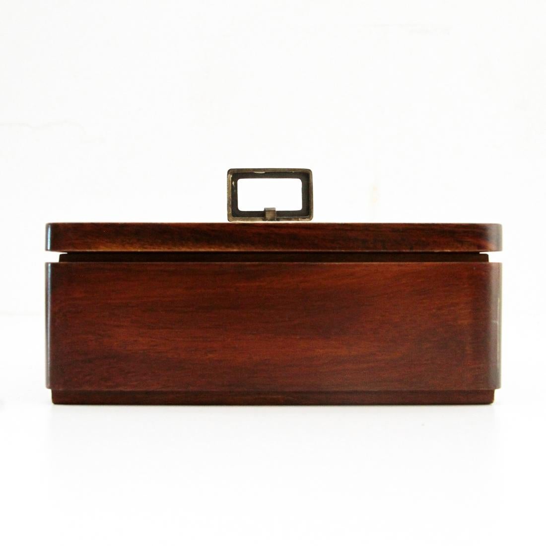 Wood and Silver Box from Ottaviani, 1970s In Good Condition In Savona, IT
