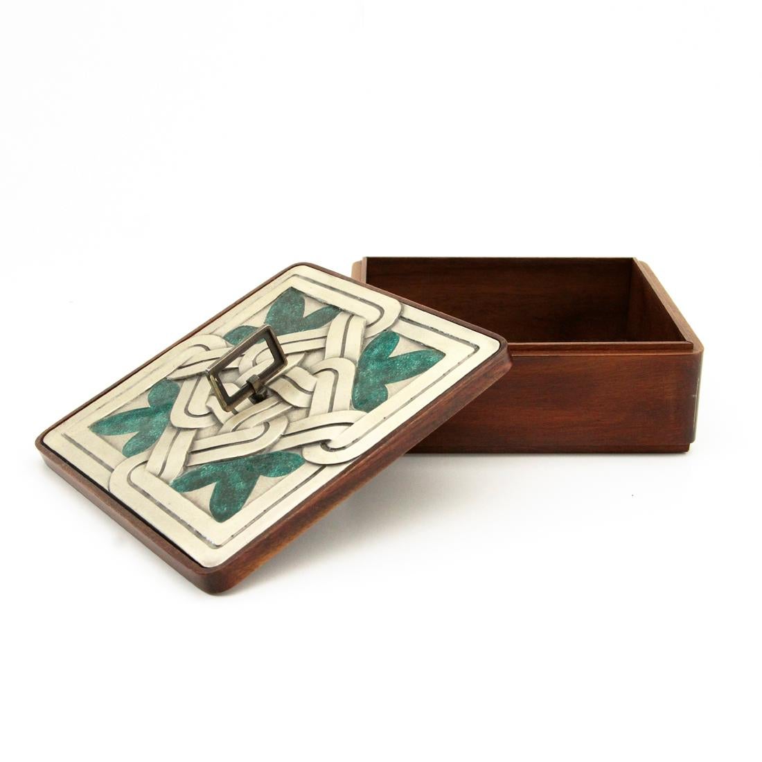 Late 20th Century Wood and Silver Box from Ottaviani, 1970s