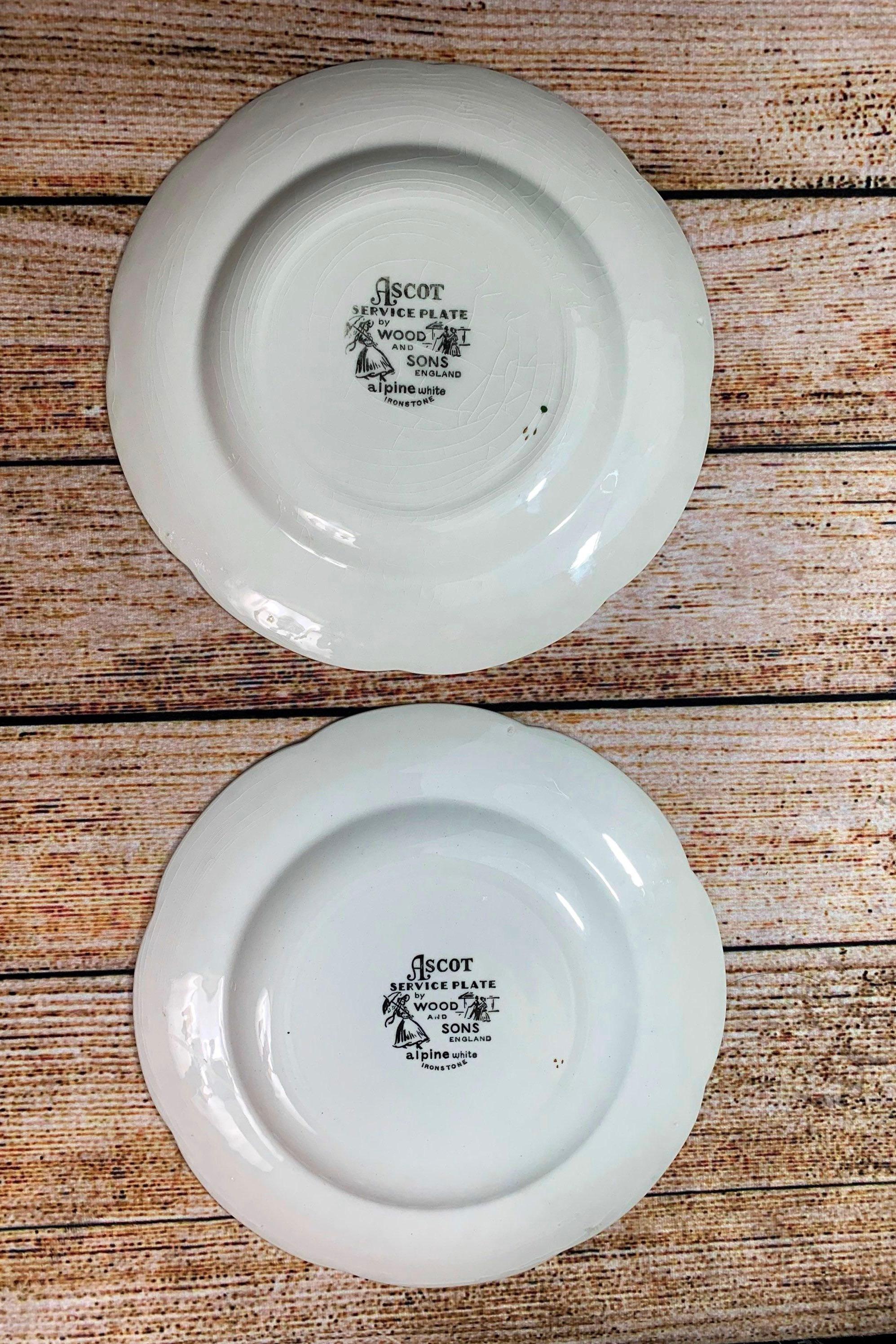 Wood and Sons Ironstone Ascot Service Plates - A Pair For Sale 2
