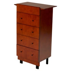 Vintage Wood and stained leather chest of drawers by Irena Rosinski, mid-20th century