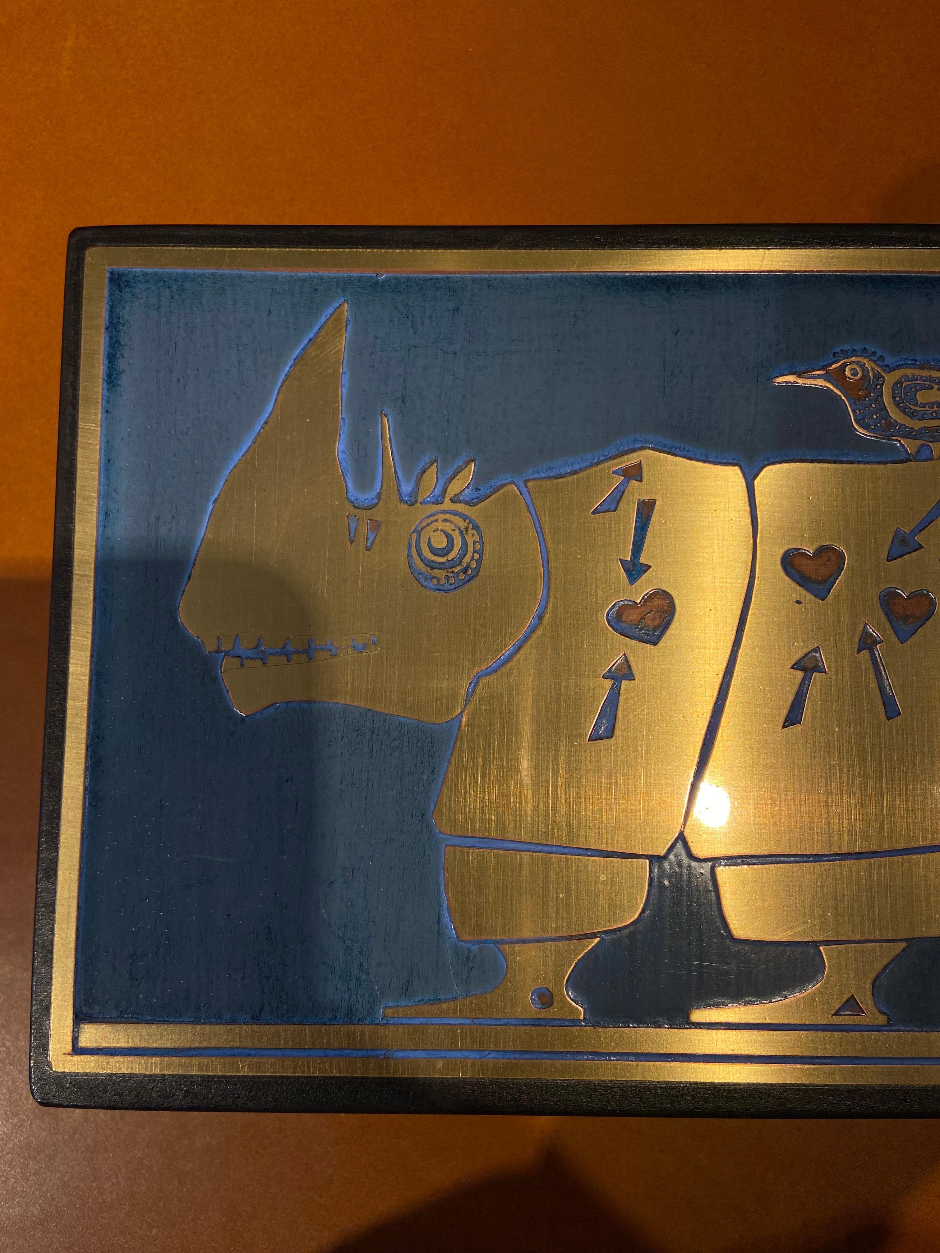 Boîte à rhinocéros en bois et acier inoxydable de Jean-Pierre Chevalier, vers 1970 3