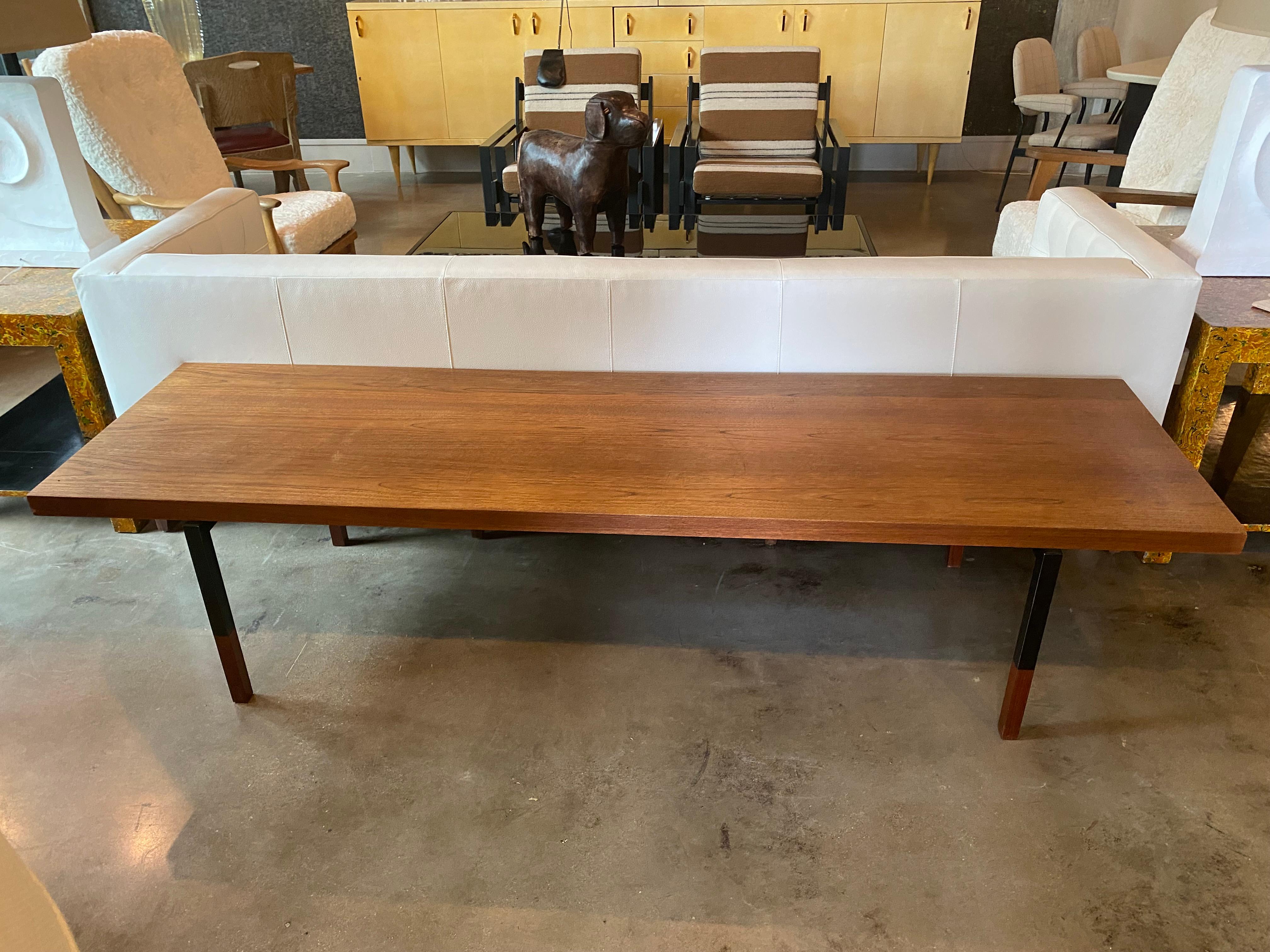 Mid-Century Modern Wood and Steel Mid-Century Table or Bench, Denmark, 1950's For Sale