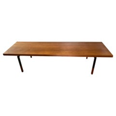 Wood and Steel Mid-Century Table or Bench, Denmark, 1950's