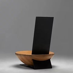 Wood and Steel Poltrona Solo by Atelier Andre Ferri
