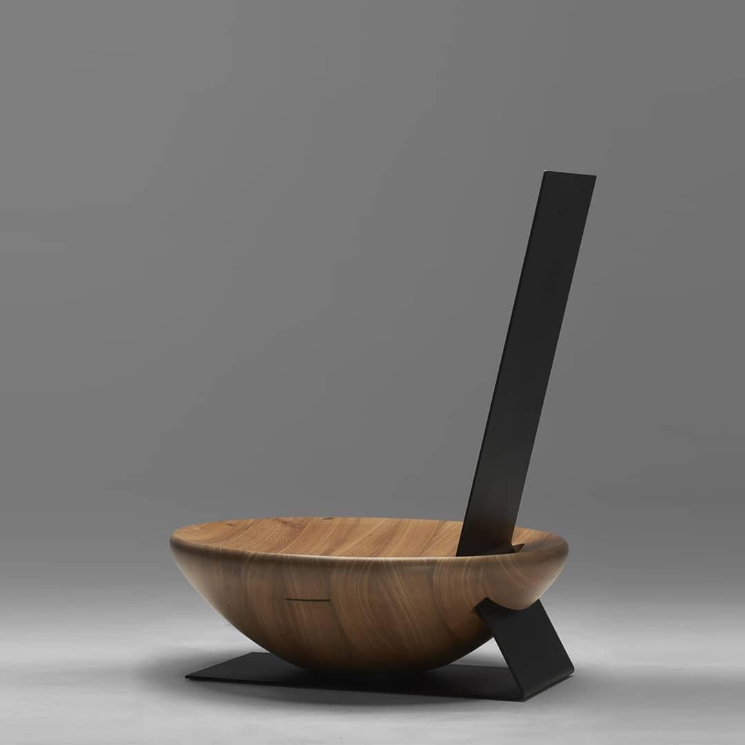 Brasiliano Poltrona Solo in Wood e Steele di Atelier Andre Ferri in vendita