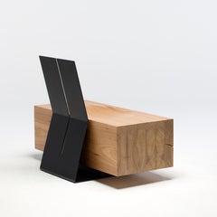 Wood and Steel Poltrona Tora by Atelier Andre Ferri