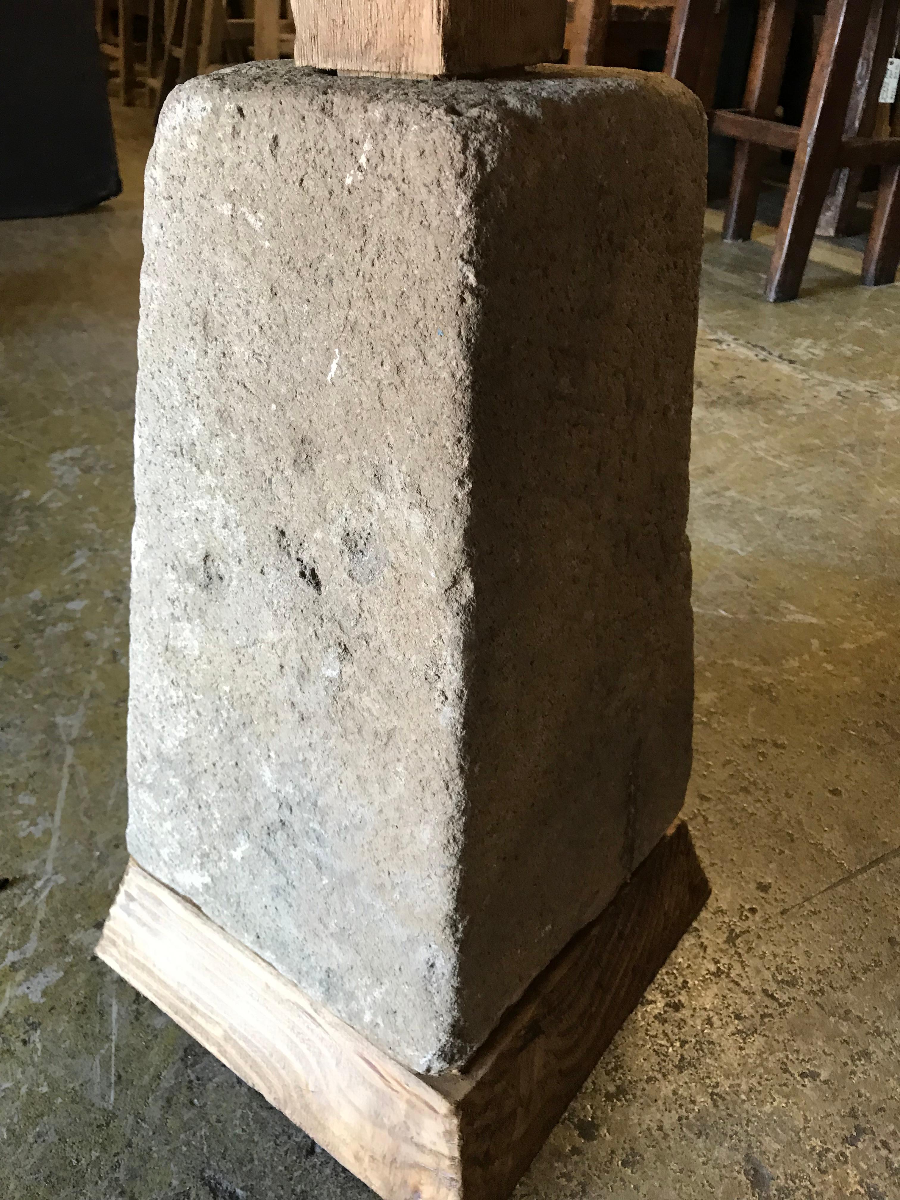Wood and Stone Console 12
