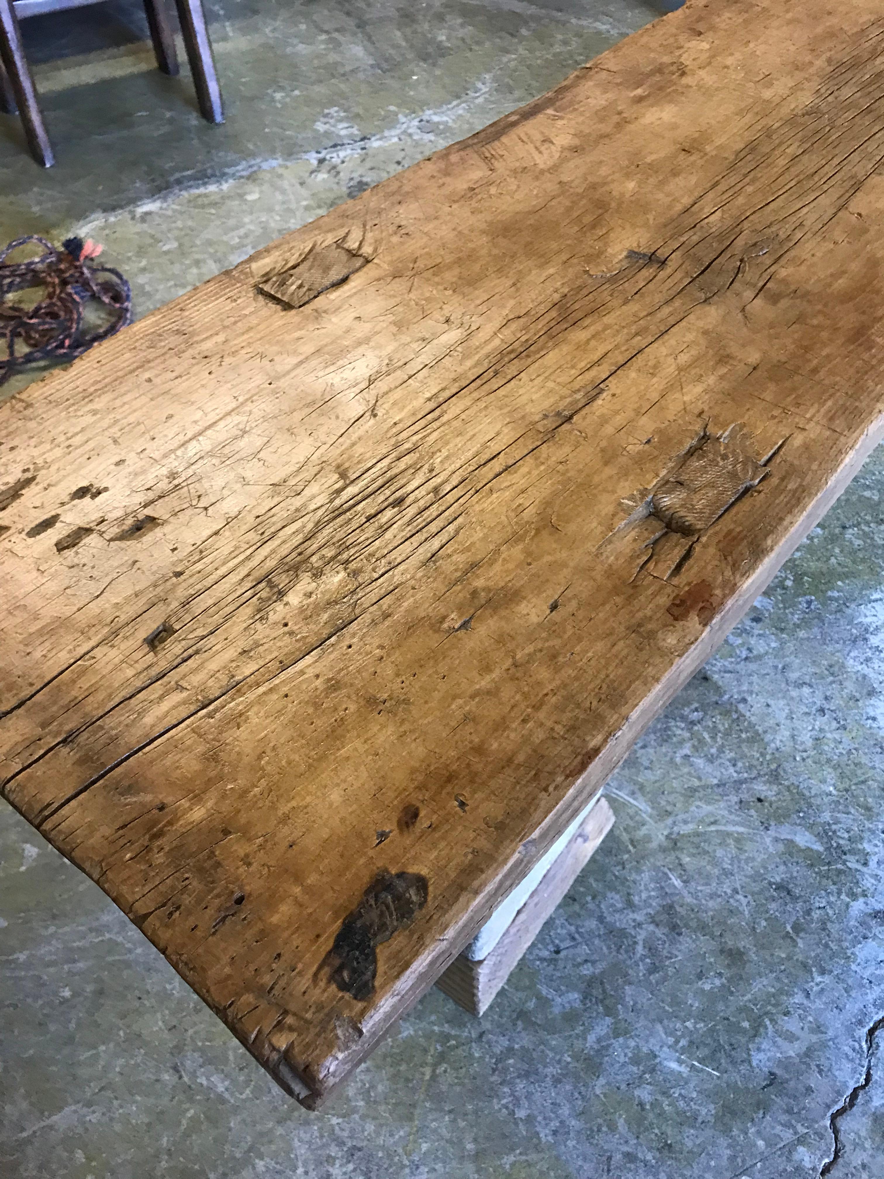 20th Century Wood and Stone Console