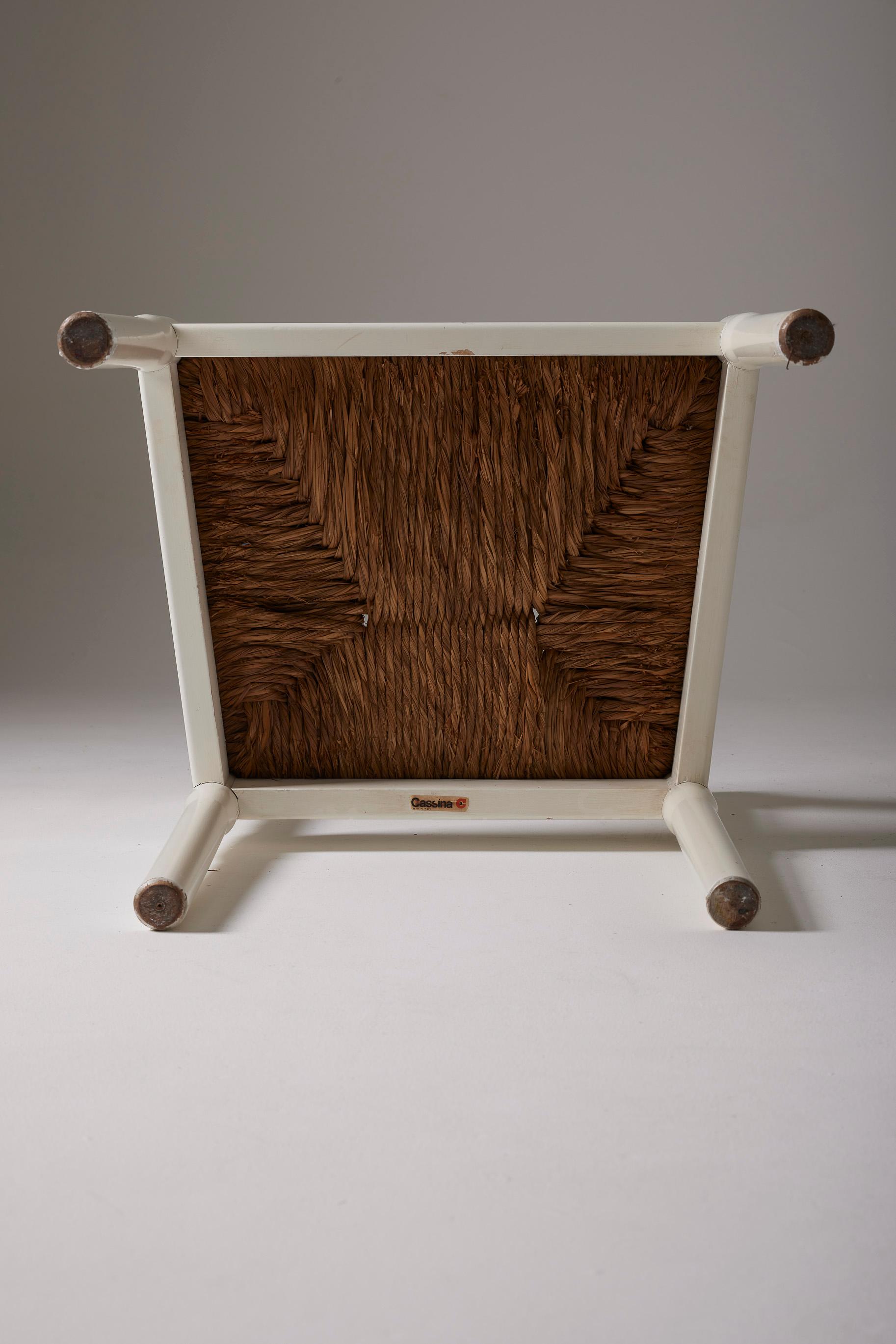 Silla de madera y paja de Vico Magistretti 12