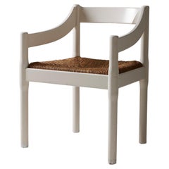 Stuhl aus Holz und Stroh von Vico Magistretti