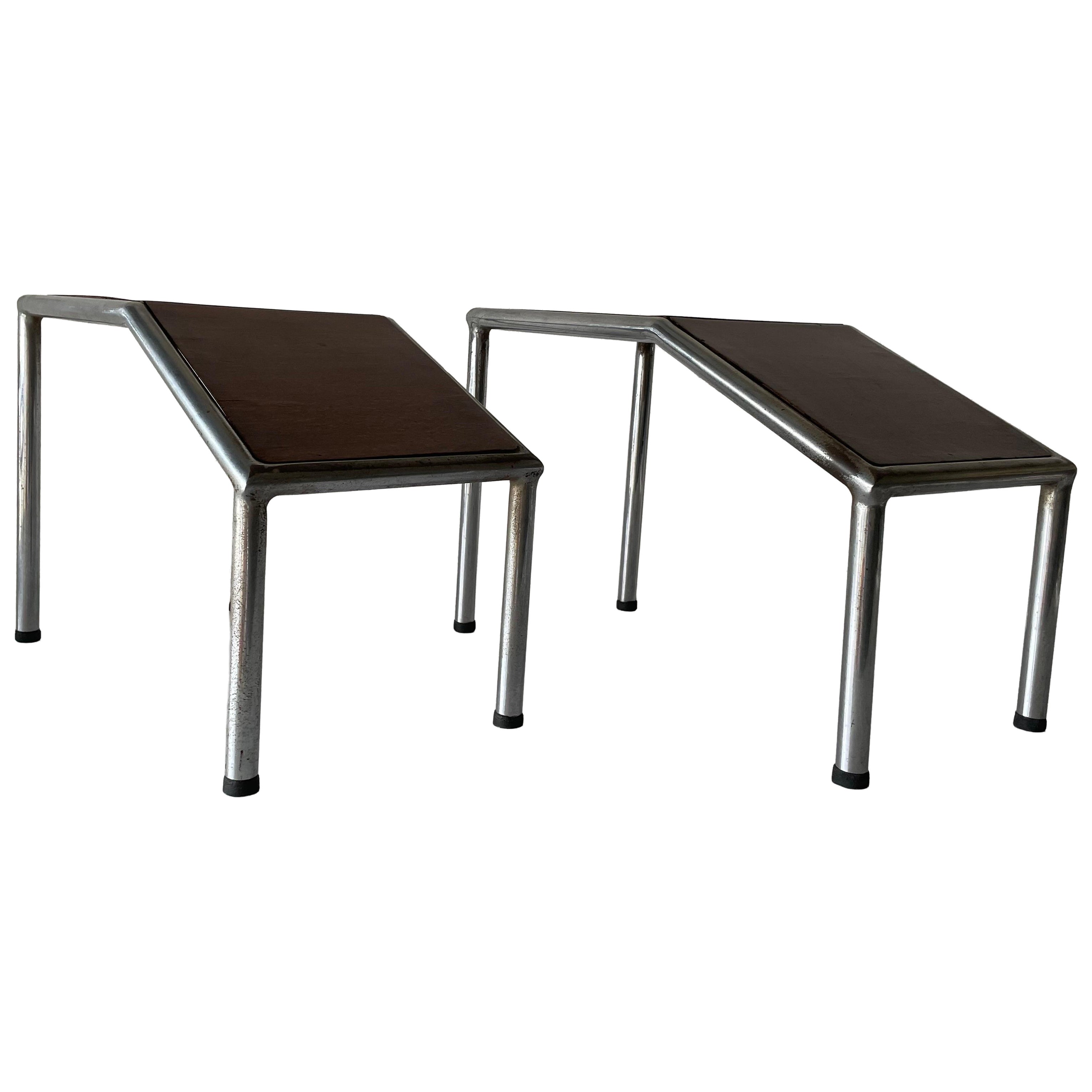 Art Deco Pair of Shoe Fitting Stools or Tables, 1940s, Italy For Sale