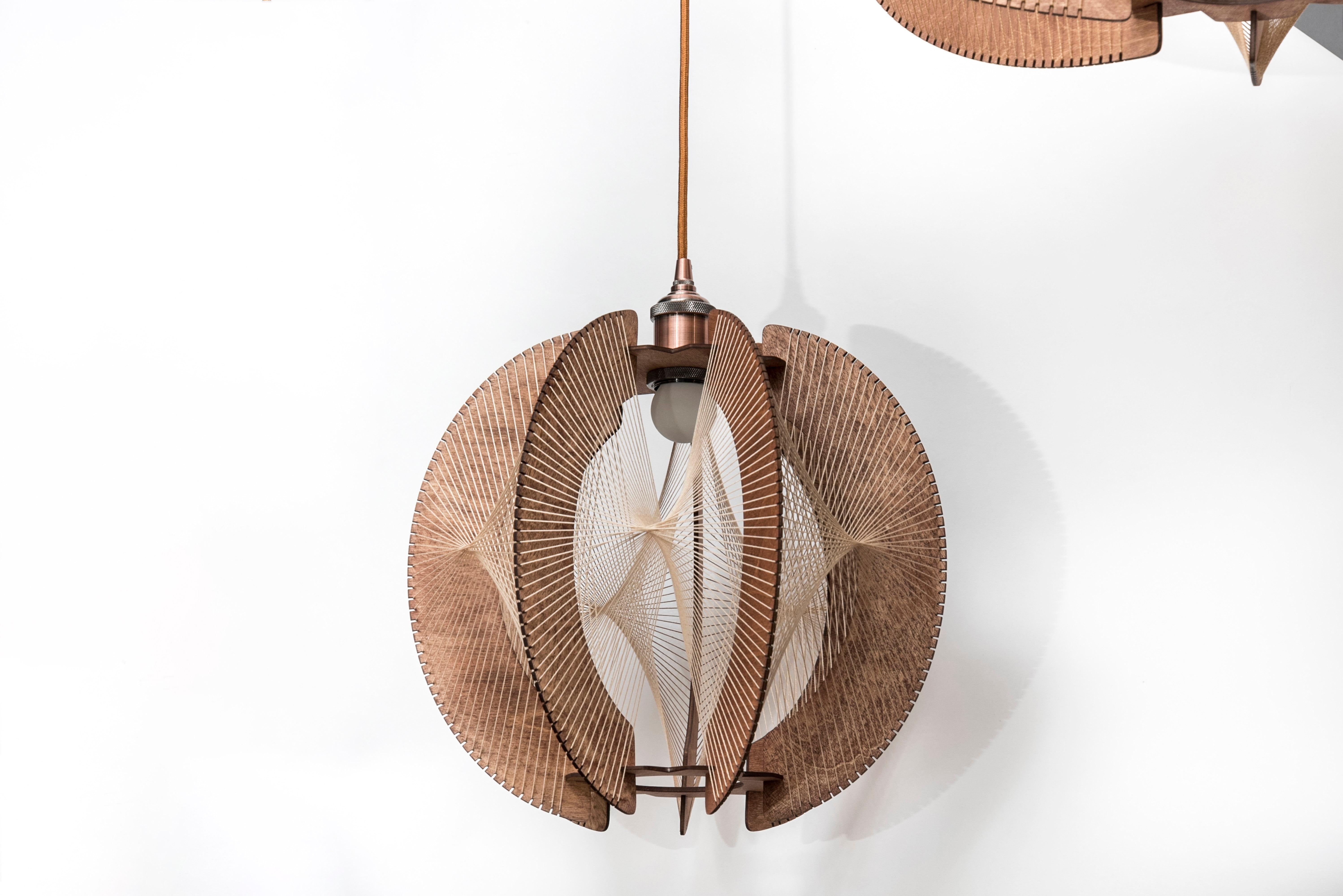 Wood and Twine Modern Suspensions In Excellent Condition For Sale In Saint-Ouen, IDF