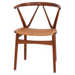 Wood and Wicker Vintage Chair by Hans J. Wegner