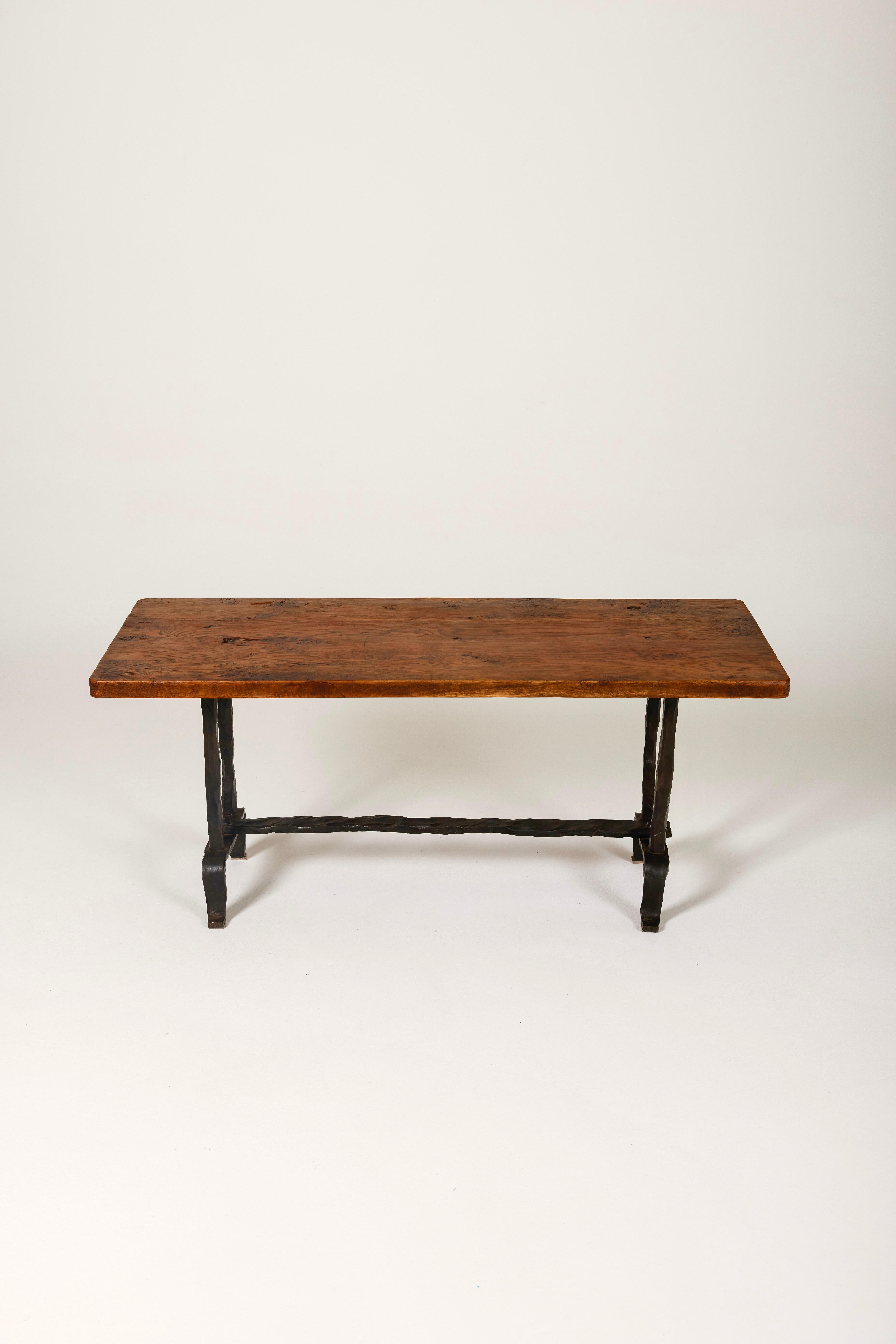 20th Century Mid-century brutalist french coffee table For Sale
