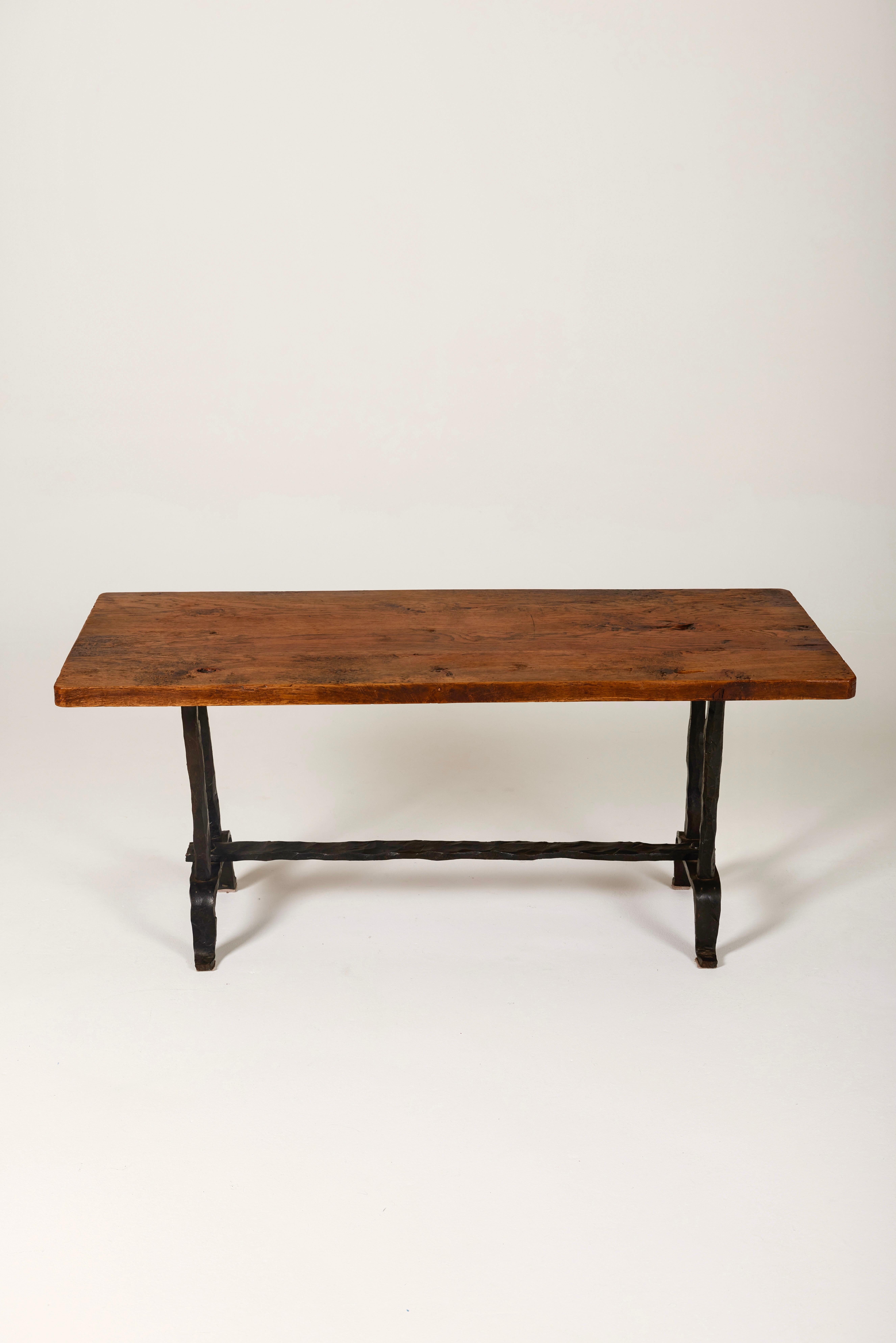 Mid-century brutalist french coffee table For Sale 1