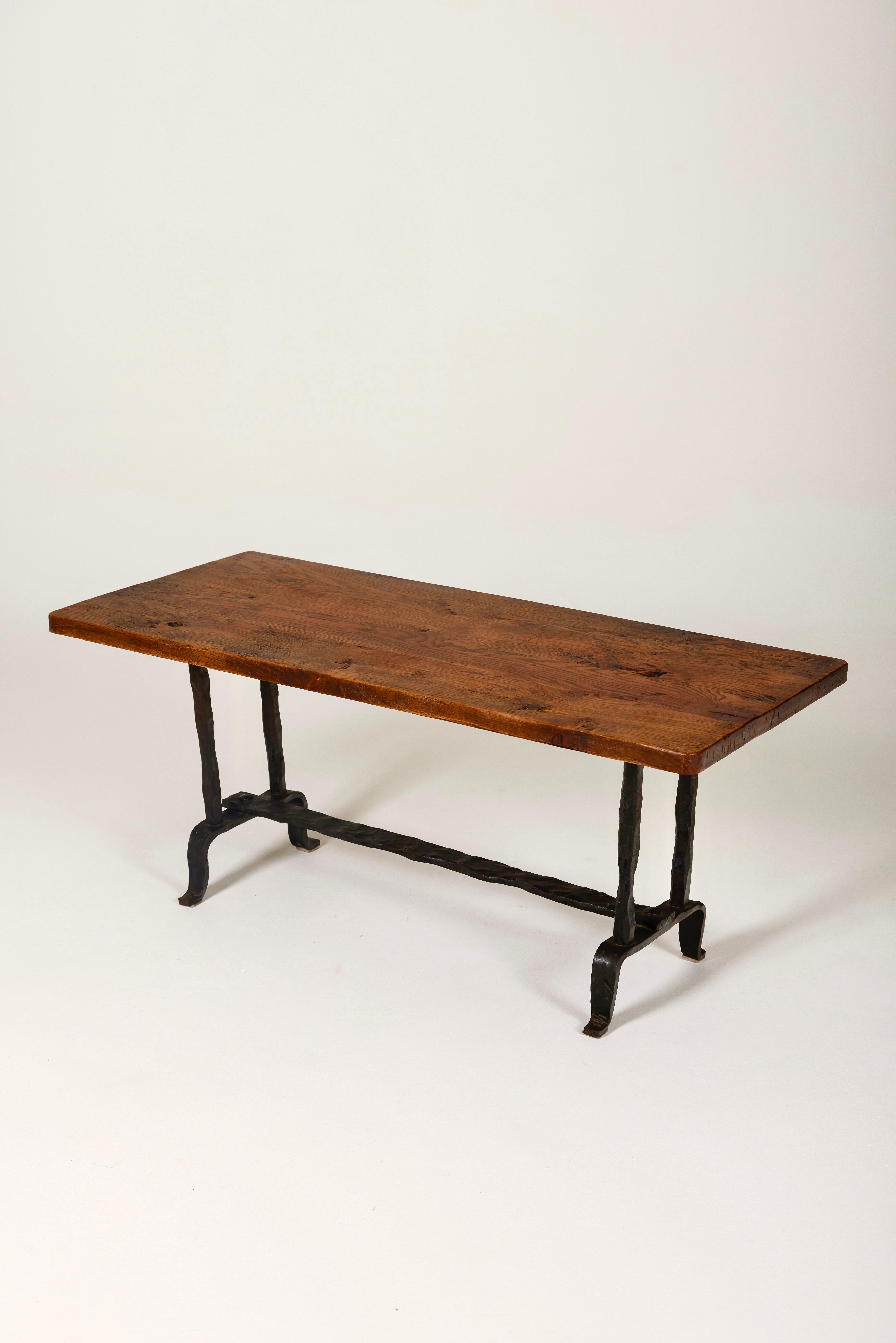 Mid-century brutalist french coffee table For Sale 2