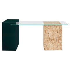 Wood Apart Desk in lacquered wood, OSB wood and tempered glass