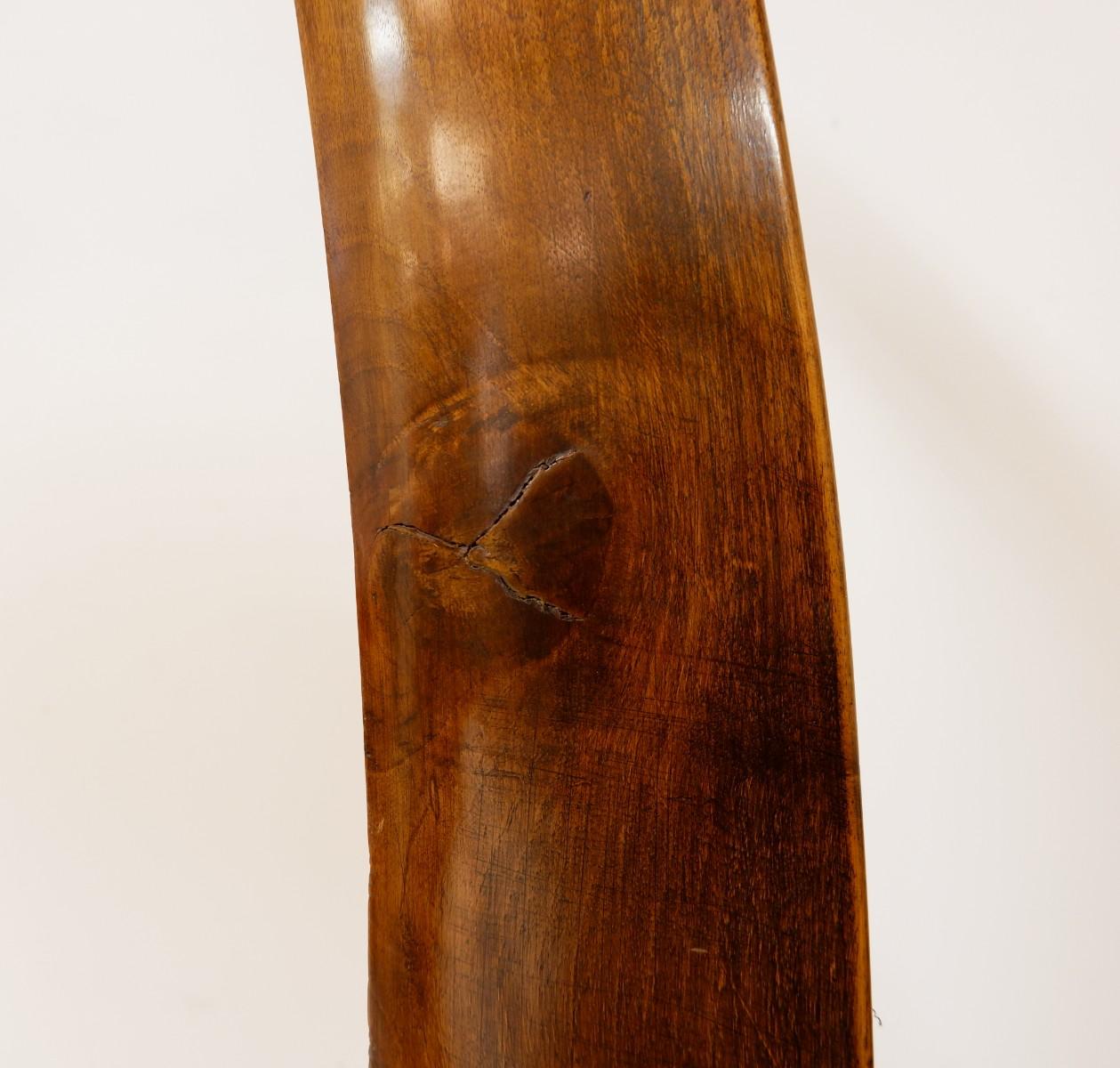 Wood arc floor lamp.