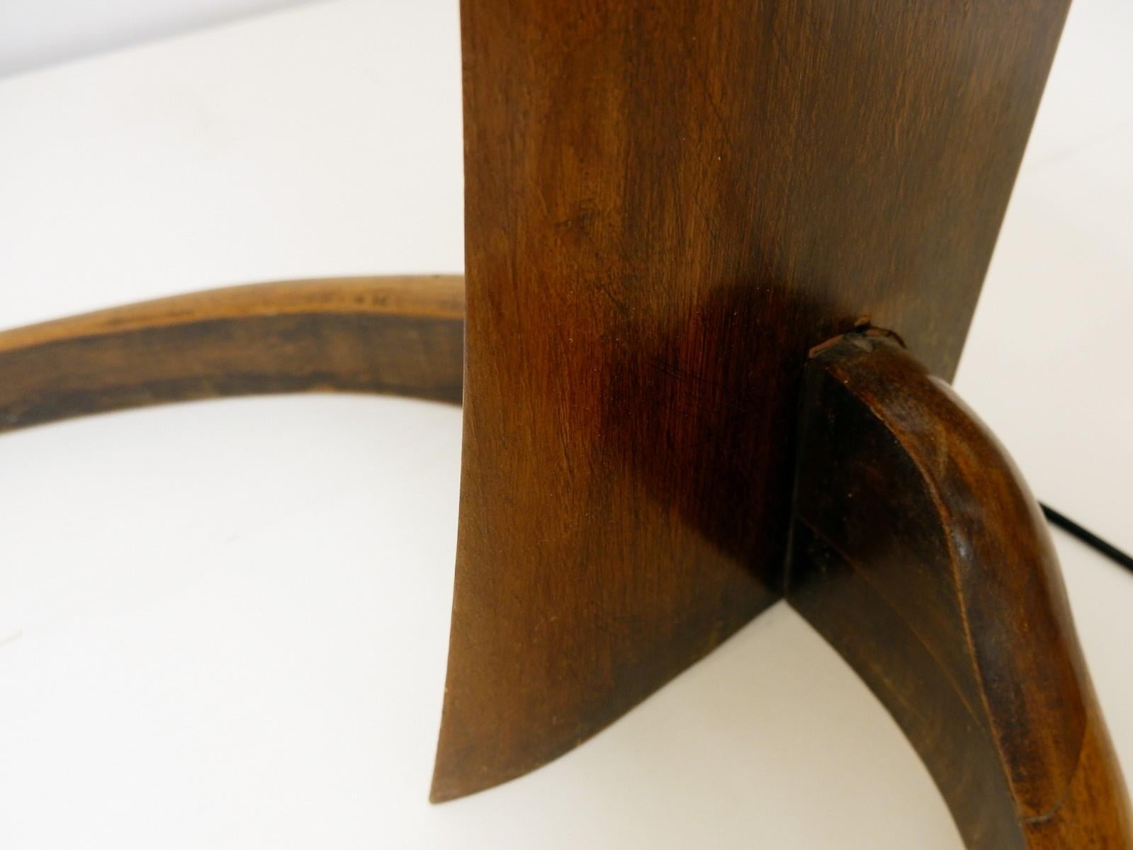 wood arched floor lamp