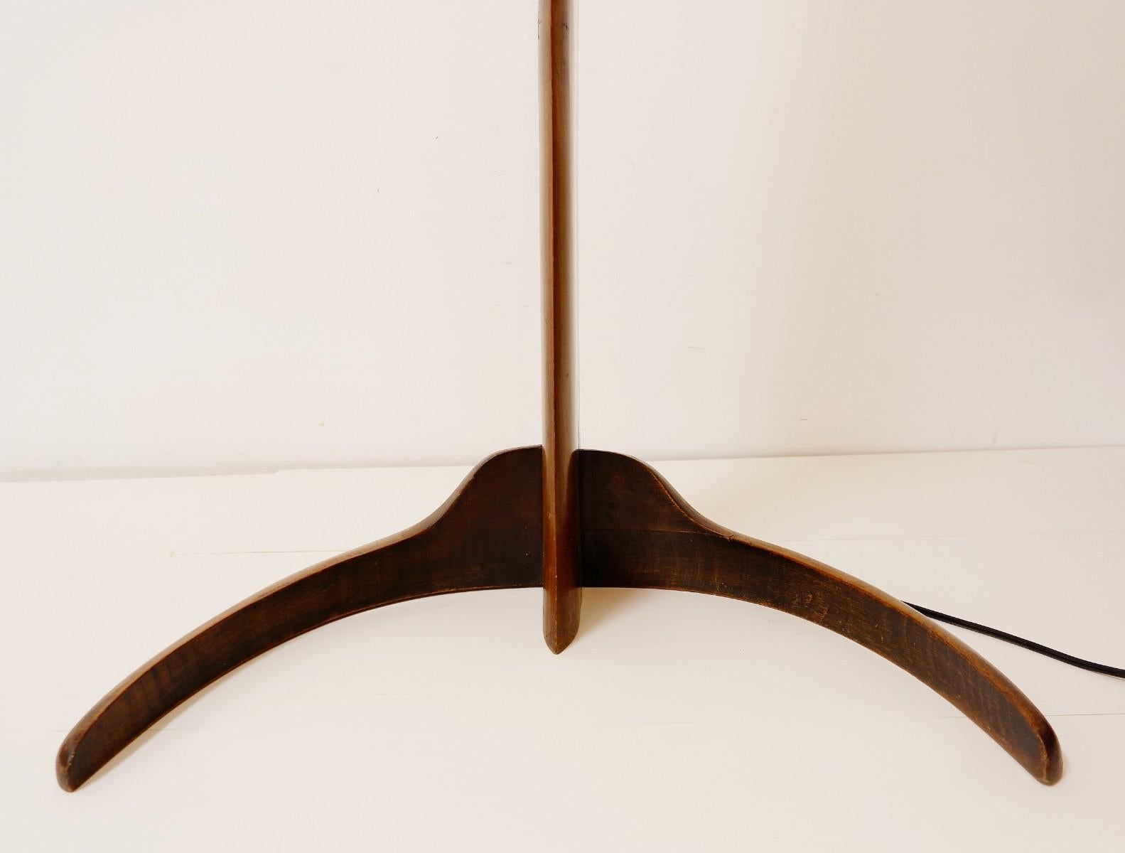 Mid-Century Modern Wood Arc Floor Lamp