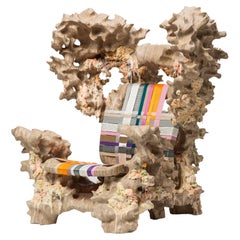 Wood Armchair by Tadeas Podracky from "The Metamorphosis" Series, 2021, Colorful