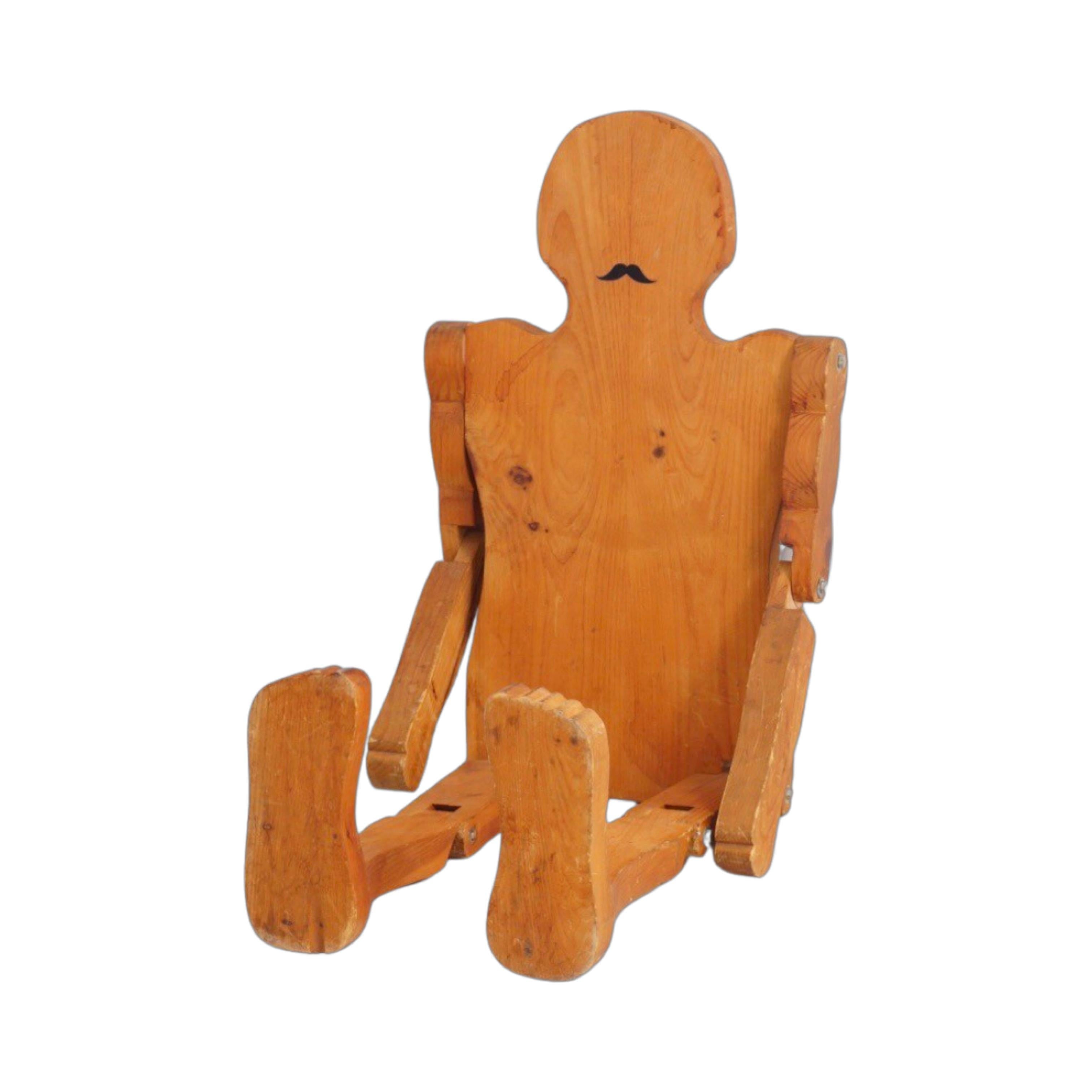 Wood Articulating Figural Table, 1980s 4